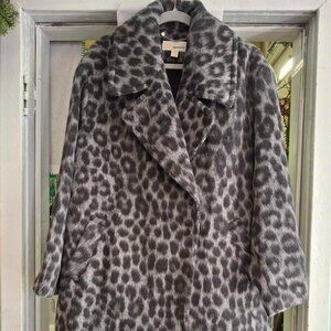 Michael Kors Leopard Jacquard Cocoon Coat